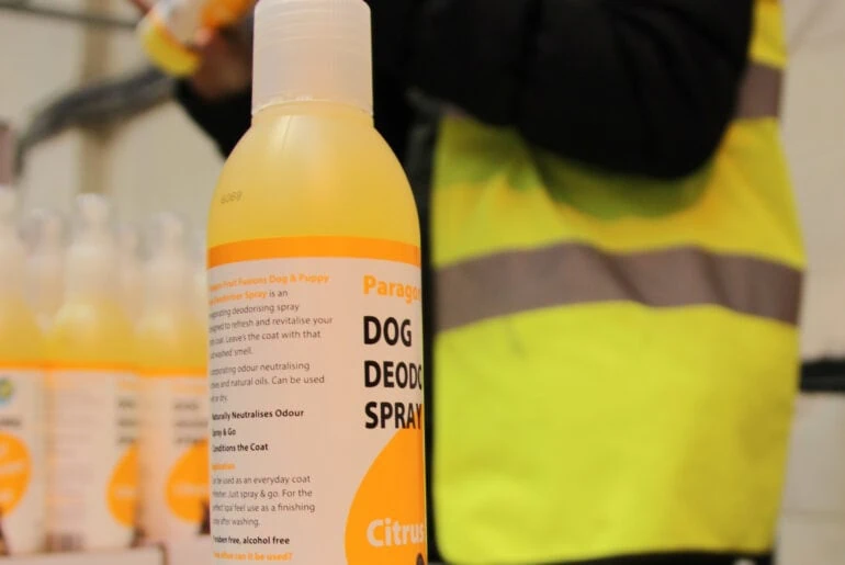 Paragon's pet grooming products are filled into plastic bottles and labelled with Julian codes and expiry dates using TIJ.