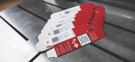 Small vape cartons printed with barcode and batch using thermal inkjet printer