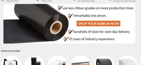 Screenshot of the homepage of Buy Rotech online consumables shop