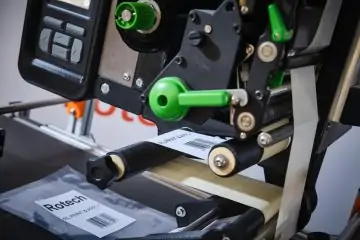 RL Print and Apply RL Print and Apply labeller printing label on clear pouch with barcode
