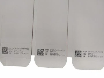 Cartons with GS1 code printed with Thermal Inkjet Printer on an RF Compliance