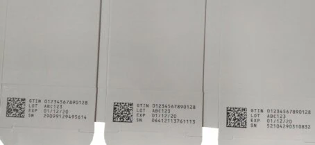 Cartons with GS1 code printed with Thermal Inkjet Printer on an RF Compliance