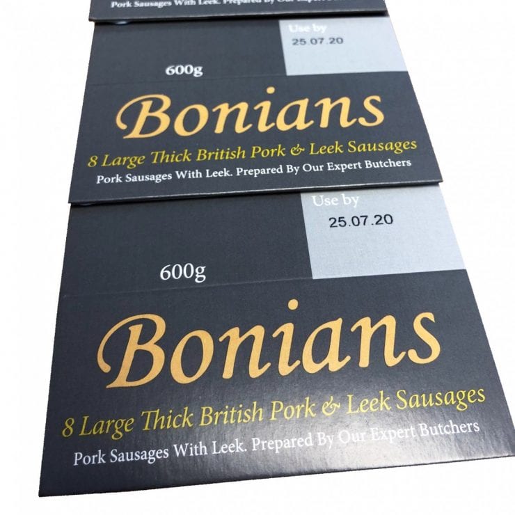 Bonians sleeve packaging with thermal inkjet print 