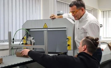Rotech team member working with customer at Sealed Air