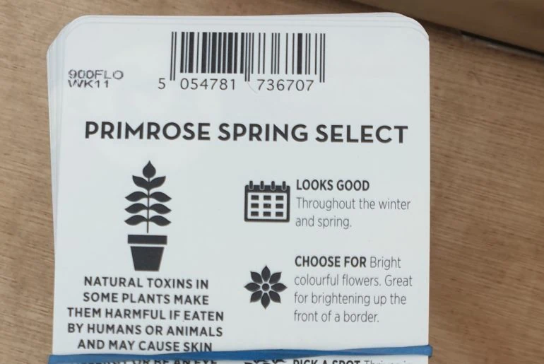 Horticulture plant tag sample printed with julian date using thermal inkjet print