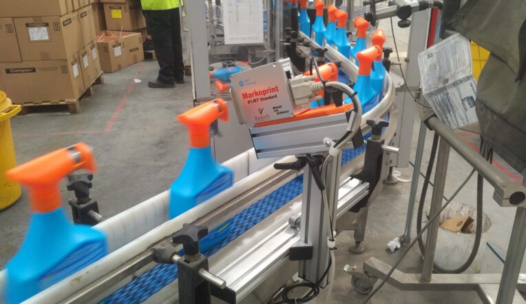 X1 Jet Thermal Inkjet printer, printing onto spray bottles at Westland Horticulture