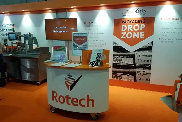 PPMA Stand 2019 with Rotech podium