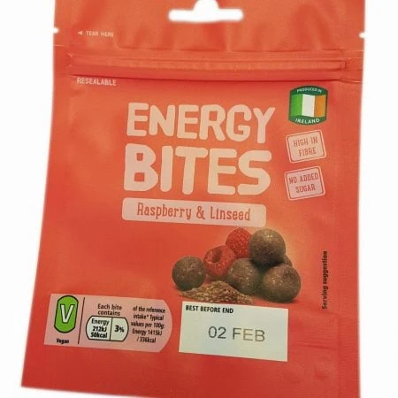 Food pouches printed with best before dates using thermal inkjet technology