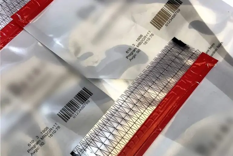 Polybag printed with barcode and variable information using thermal inkjet printer