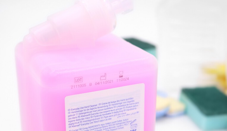 Coded cleaning fluids bottle