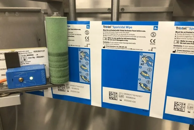 GS1 code on medical sachets printed using thermal inkjet technology