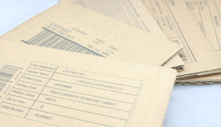 Outer case boxes printed with product information, barcodes and Julian code using large area printer