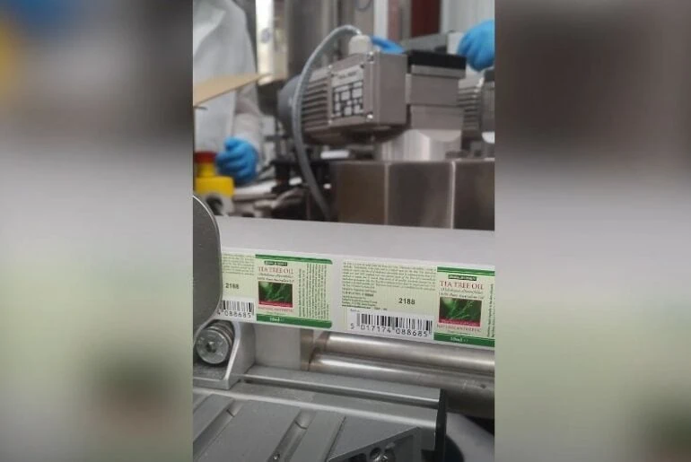 Cosmetic and vape labels printed with thermal inkjet batch codes