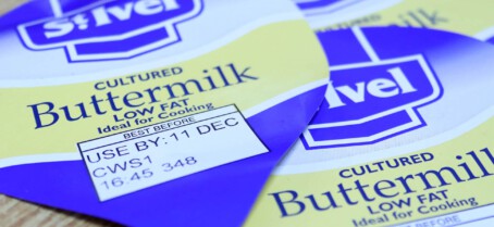 Thermal inkjet print on aluminium foil lid yoghurt pots
