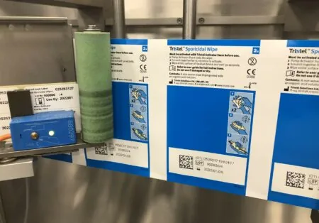 QR printed with thermal inkjet batch coder on form fill and seal machine