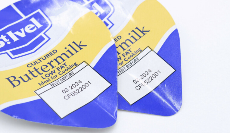 Aluminium foil lid coding for dairy products - best before and batch code