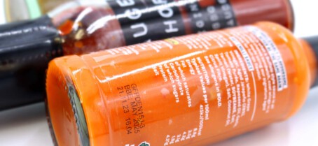 Bottle Label printed with best before date and batch code