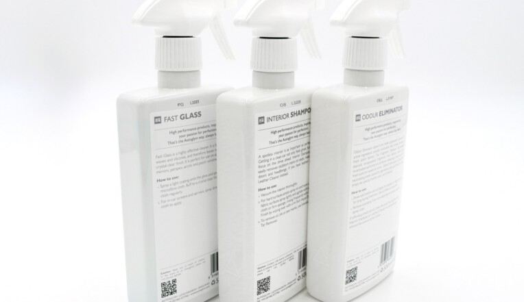Thermal inkjet print on plastic spray bottle from Autoglym