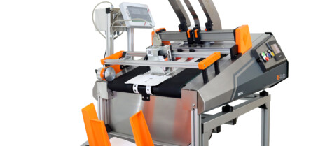 RF Auto, batch coding machine, printing onto pouches.