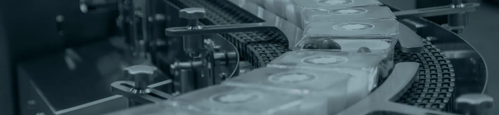  Food packaging on a production line conveyor