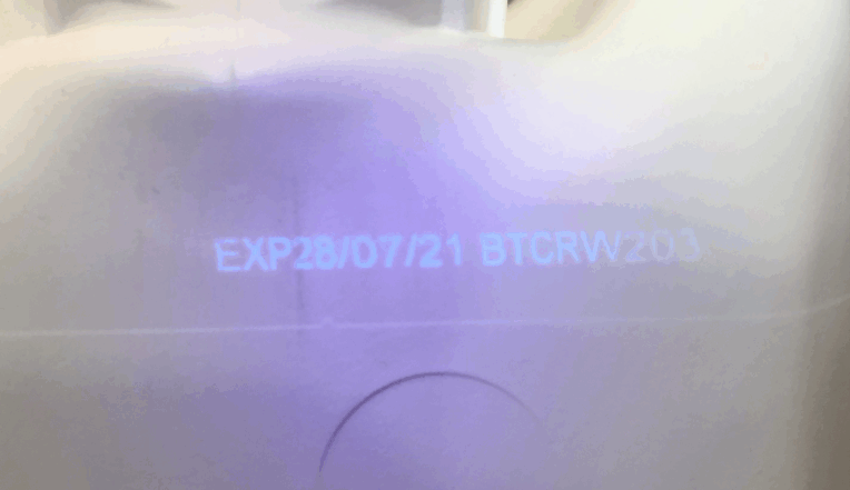 anti counterfiet uv thermal inkjet on a bottle