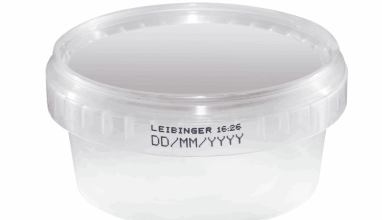 CIJ print on plastic tub