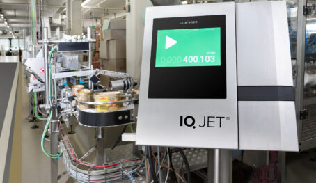 LEIBINGER IQJet CIJ printer on a production line
