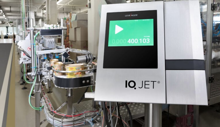 LEIBINGER IQJet CIJ printer on a production line