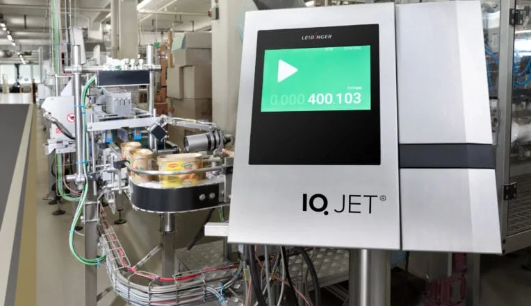 LEIBINGER IQJet CIJ printer on a production line