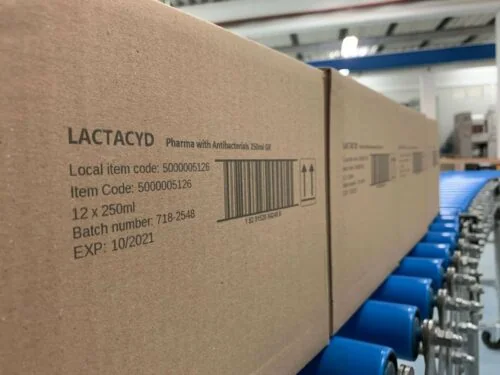 Barcode printed on pharma outer case using seiko large area printer
