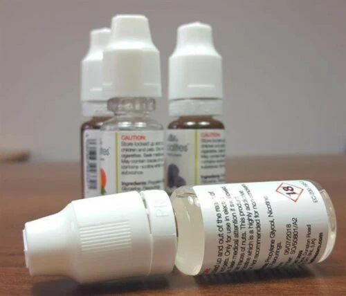 Coded Labelled e-liquids bottles