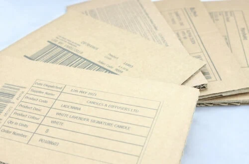 Outer case boxes printed with product information, barcodes and Julian code using large area printer
