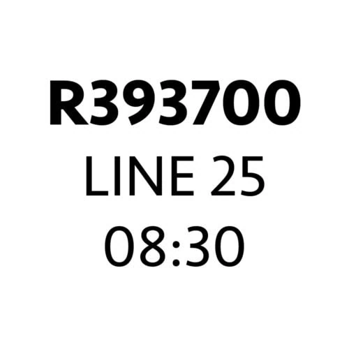 Example batch number and real-time code